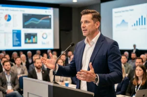 Cédric Guerin présentant sa stratégie SEO lors de la conférence TeknSEO 2026 à Rennes